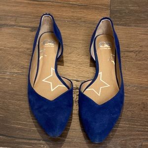 Gianni Bini Blue Suede Ballet Flats 8.5 M.